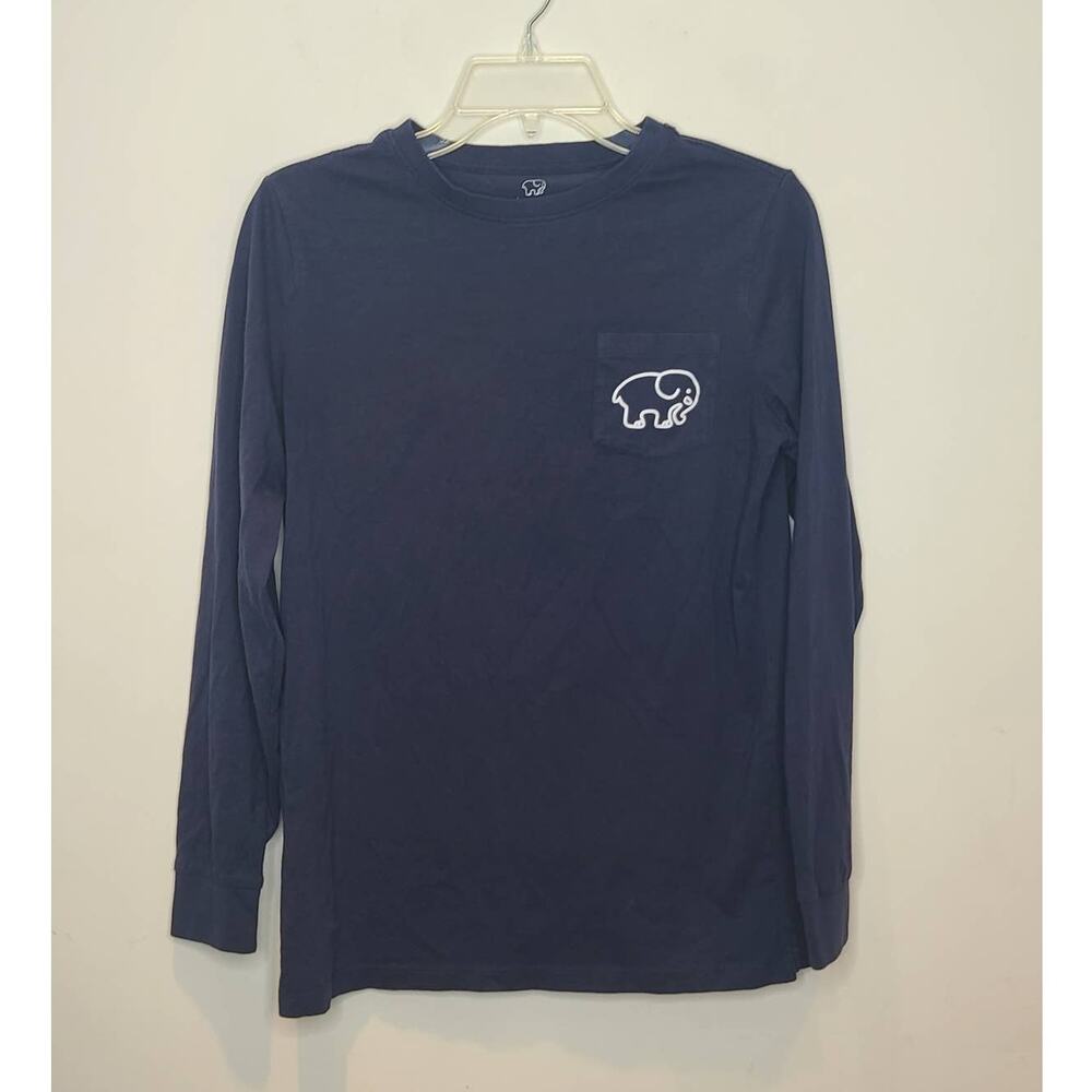 Ivory Ella navy mandala elephant long sleeve shirt - small